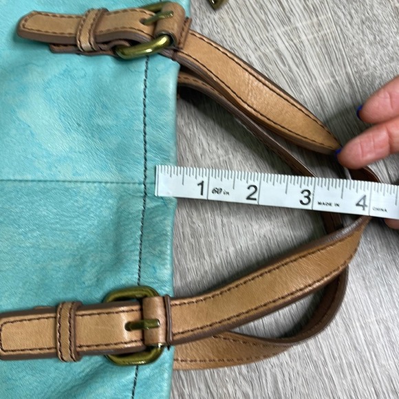 Vintage FOSSIL Teal Large Leather Explorer Foldover Crossbody Messenger Bag - Picture 15 of 15